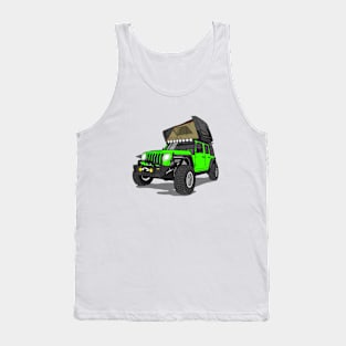 Jeep Wrangler Camp Time - Green Tank Top